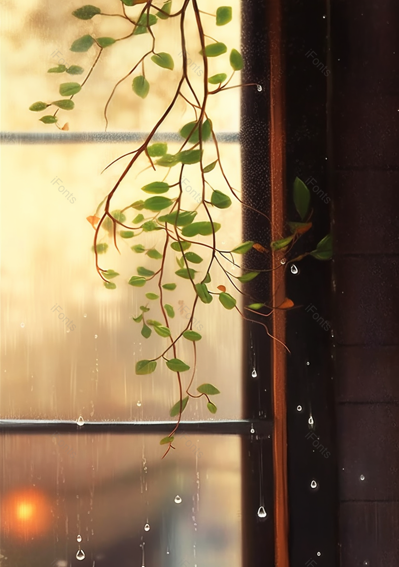 中国风房屋古建筑窗户前的树叶,插画/手绘图,插画/手绘图库,插画/手绘图下载,插画/手绘